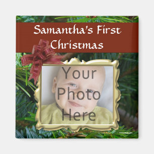 Aangepaste kerstfoto's magneet