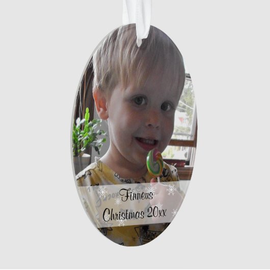 Aangepaste kerstfoto's ornament (voorkant)