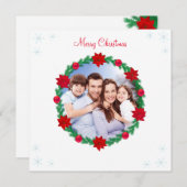 Aangepaste kerstfoto's, pine Wreath en Poinsettias (Voorkant / Achterkant)