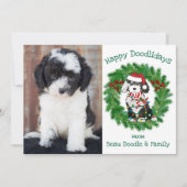 Aangepaste kerstfoto's Sheepadoodle Holiday (Voorkant)