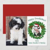 Aangepaste kerstfoto's Sheepadoodle Holiday (Voorkant / Achterkant)
