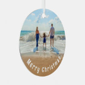 Aangepaste kerstfoto's - Uw familiecadeautje Metalen Ornament (Voorkant Rechts)