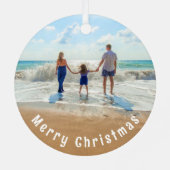 Aangepaste kerstfoto's - Uw familiecadeautje Metalen Ornament (Achterkant)