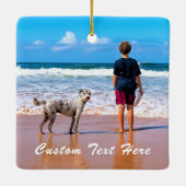 Aangepaste kerstfoto's voor je huisdieren keramisch ornament (Achterkant)