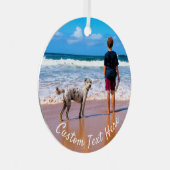 Aangepaste kerstfoto's voor je huisdieren metalen ornament (Voorkant Rechts)