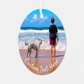 Aangepaste kerstfoto's voor je huisdieren metalen ornament (Voorkant links)