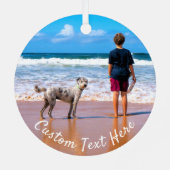 Aangepaste kerstfoto's voor je huisdieren metalen ornament (Achterkant)