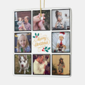Aangepaste kerstfoto's voor Merry Kerstmis Keramisch Ornament (Links)
