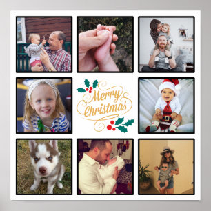 Aangepaste kerstfoto's voor Merry Kerstmis Poster