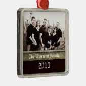Aangepaste kerstfotoversiering metalen ornament (Rechts)