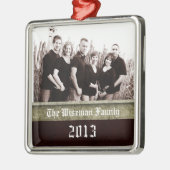 Aangepaste kerstfotoversiering metalen ornament (Links)