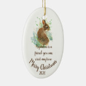 Aangepaste kerstgardening-citaat Bunny Keramisch Ornament (Rechts)