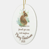Aangepaste kerstgardening-citaat Bunny Keramisch Ornament (Links)