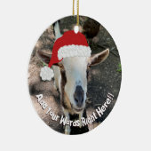 Aangepaste kerstgeit-berichtnaamgeving keramisch ornament (Rechts)