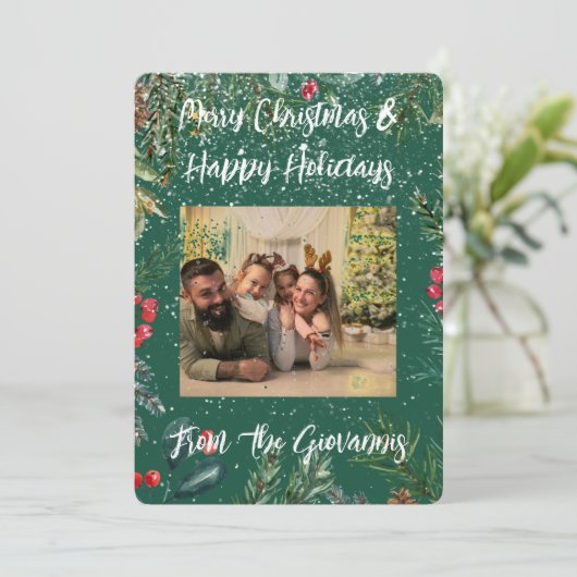 Aangepaste kerstgroet kaart (Staand voorkant)