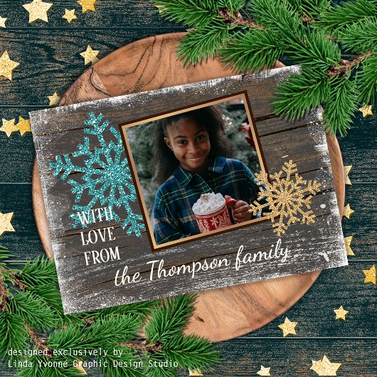 Aangepaste kerstgroet met liefde feestdagen kaart