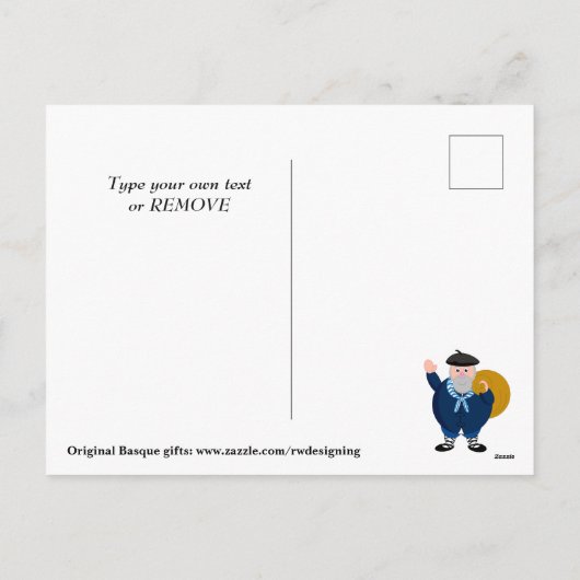 Aangepaste kerstgroet, Olentzero + Ikurriña: Feestdagenkaart (Achterkant)