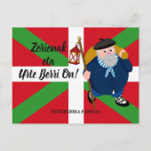 Aangepaste kerstgroet, Olentzero + Ikurriña: Feestdagenkaart (Voorkant)
