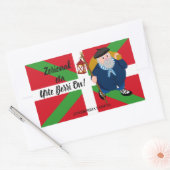 Aangepaste kerstgroet, Olentzero + Ikurriña: Rechthoekige Sticker (Envelop)