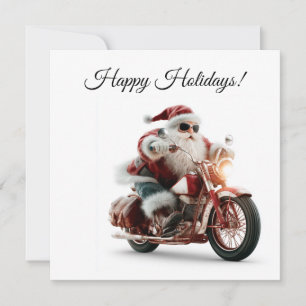 Aangepaste kerstgroet op Santa-motorfiets