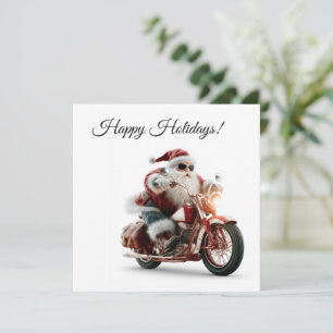 Aangepaste kerstgroet op Santa-motorfiets