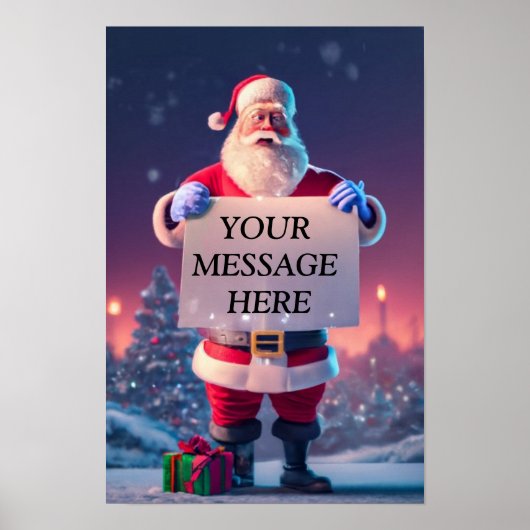 Aangepaste kerstgroet: Santa's Special Signboa Poster (Voorkant)
