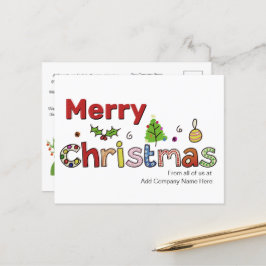 Aangepaste kerstgroeten Klant Vakantie Briefkaart