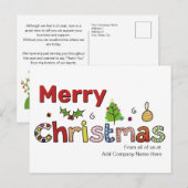 Aangepaste kerstgroeten Klant vakantie Briefkaart (Voorkant / Achterkant)