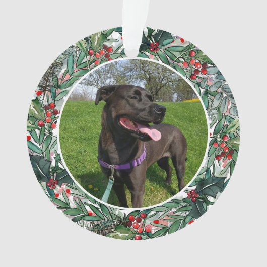 Aangepaste kersthond of kat keepomwille foto ornament (voorkant)