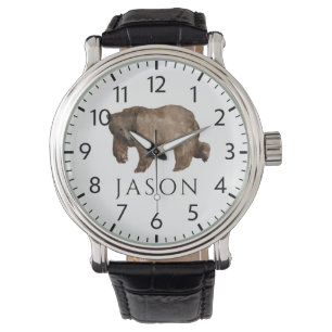 Aangepaste kersthorloge voor jager Beerontwerp Horloge