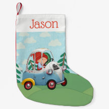 Aangepaste kerstinslag - Elf in een auto