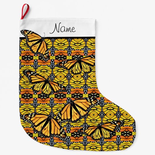 Aangepaste kerstinslag - Monarch collage Grote Kerstsok (Voorkant)