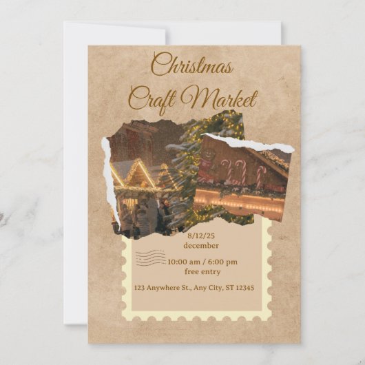 Aangepaste kerstkaart" "Elegante kerstgroet Kaart (Voorkant)