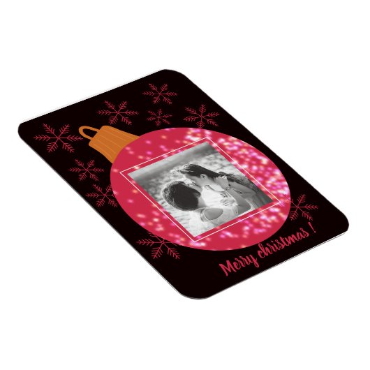 Aangepaste kerstkaart foto collage zwart magneet (Rechterzijde)