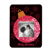 Aangepaste kerstkaart foto collage zwart magneet (Verticaal)