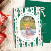 Aangepaste Kerstkaart Groene Strepen en Bogen
