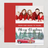 Aangepaste Kerstkaart klassieke auto (Voorkant / Achterkant)