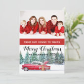 Aangepaste Kerstkaart klassieke auto (Staand voorkant)