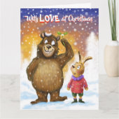 Aangepaste kerstkaart Liefde op Kerstmis Beer Kaart (Voorkant)