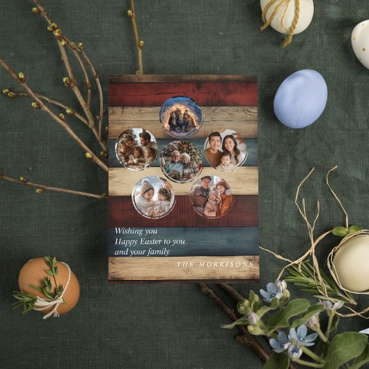 Aangepaste kerstkaart met 5 foto's Paas- collage Kaart