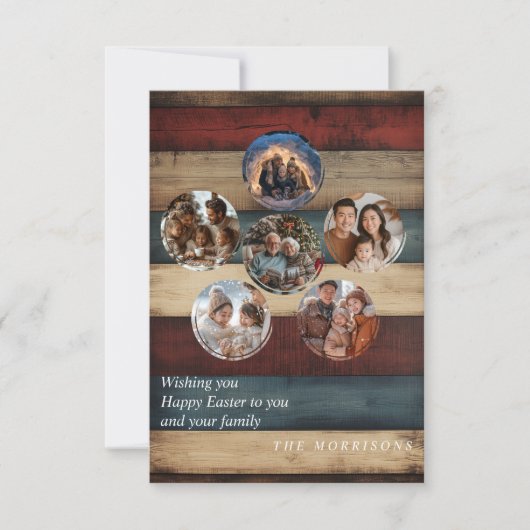 Aangepaste kerstkaart met 5 foto's Paas- collage Kaart (Voorkant)