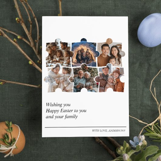 Aangepaste kerstkaart met 6 foto's Paas collage Kaart