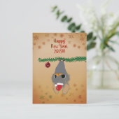 Aangepaste kerstkaart met een schattige babyvleerm feestdagenkaart (Staand voorkant)