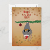 Aangepaste kerstkaart met een schattige babyvleerm feestdagenkaart (Voorkant / Achterkant)