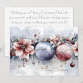 Aangepaste kerstkaart met feestelijke groet (Voorkant / Achterkant)