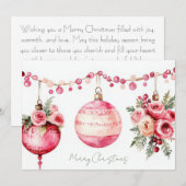 Aangepaste kerstkaart met feestelijke groet (Voorkant / Achterkant)