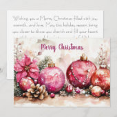 Aangepaste kerstkaart met feestelijke groet (Voorkant / Achterkant)