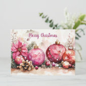 Aangepaste kerstkaart met feestelijke groet (Staand voorkant)