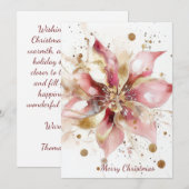 Aangepaste kerstkaart met feestelijke groet (Voorkant / Achterkant)