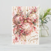 Aangepaste kerstkaart met feestelijke groet (Staand voorkant)